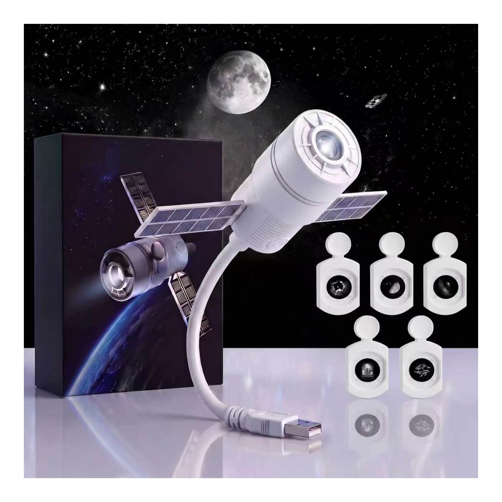 Galaxy Projector Night Light, Galaxy Light Stars,2026 HD 5D Holographic Star Projector with 15 Film Strips, 360° Adjustable Durable USB LED Lamp for Bedroom, Car Ceiling & Parties