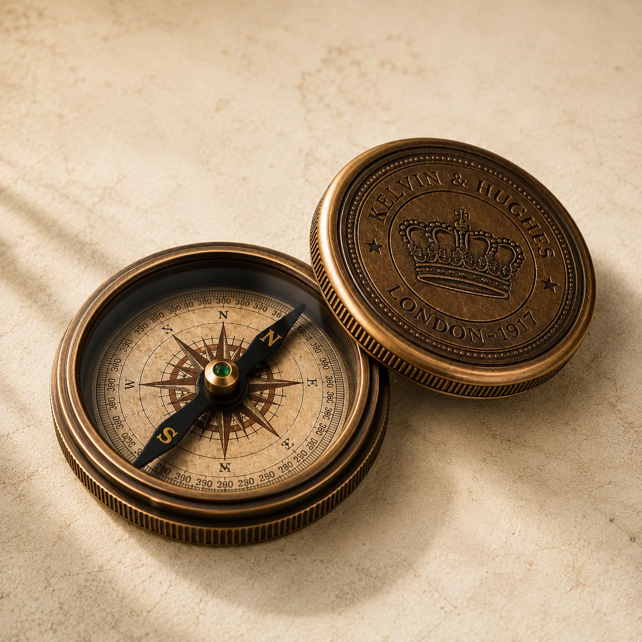 Antique Brass Pocket Compass with Inspirational Engraved Lid, Functional Navigation Compass, Vintage Nautical Gift for Travelers, Collectors, Camping, Hiking & Adventure Enthusiasts-picture-19
