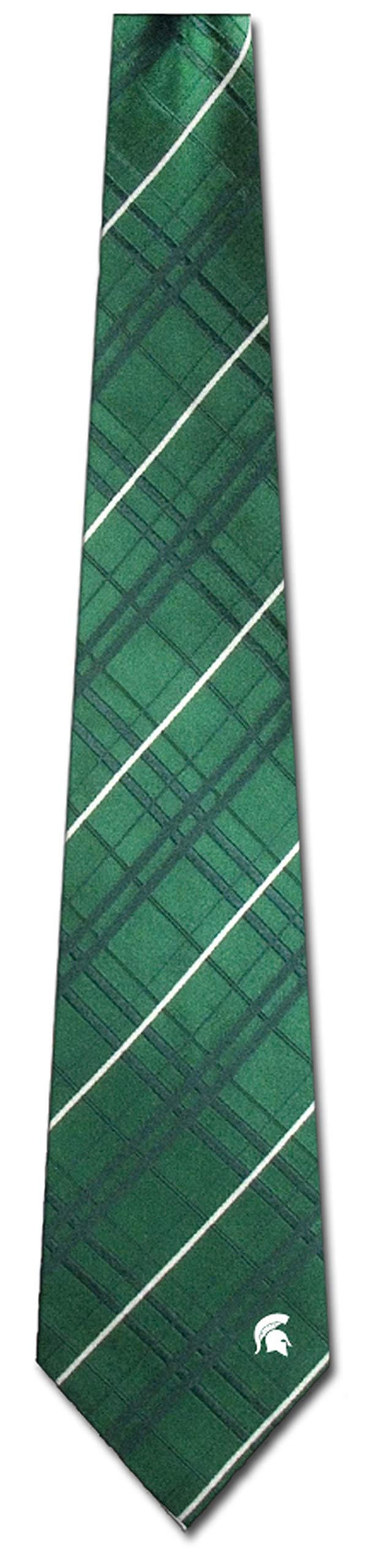 Michigan State Oxford Stripe Woven Silk Necktie