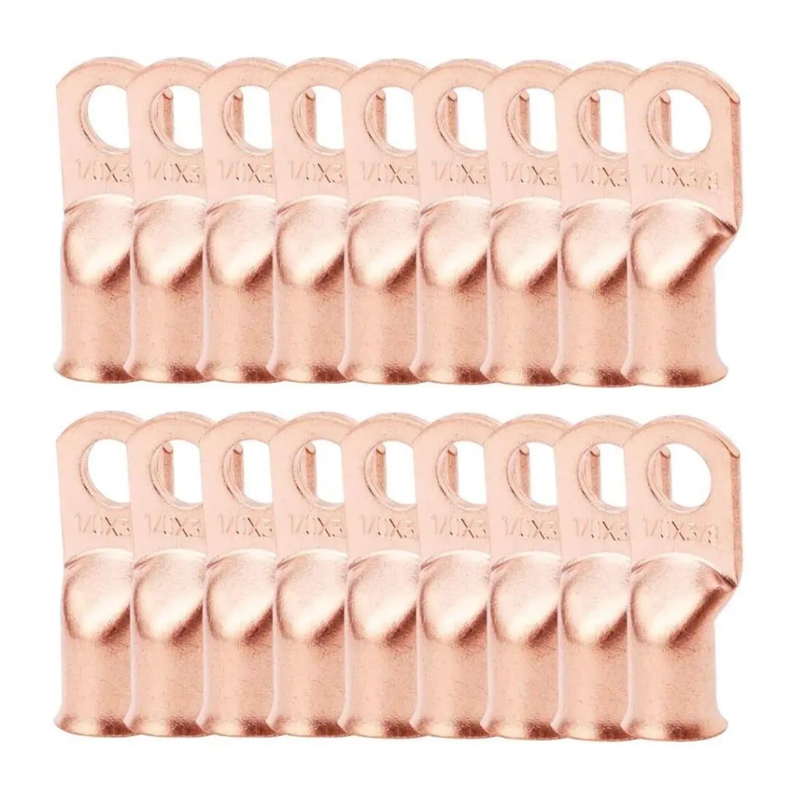 Kit d'assortiment de 10/25 cosses à sertir à anneau for câbles en cuivre nu de calibre 1/0 AWG (3/8", 5/16", 1/4" et 1/2")(12mm,25pcs)