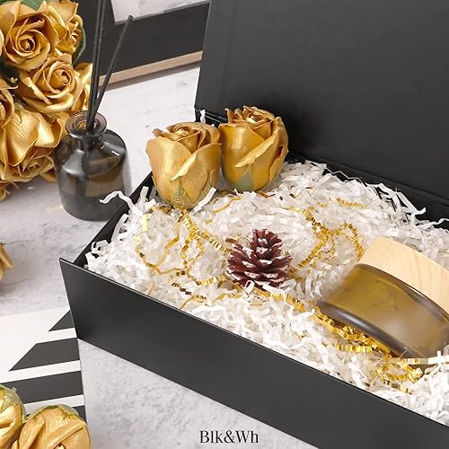 Miniatura 3 de BLK&WH Relleno de papel de corte arrugado de 0.5 libras, papel arrugado blanco para envolver regalos, papel triturado para cestas de regalo, papel