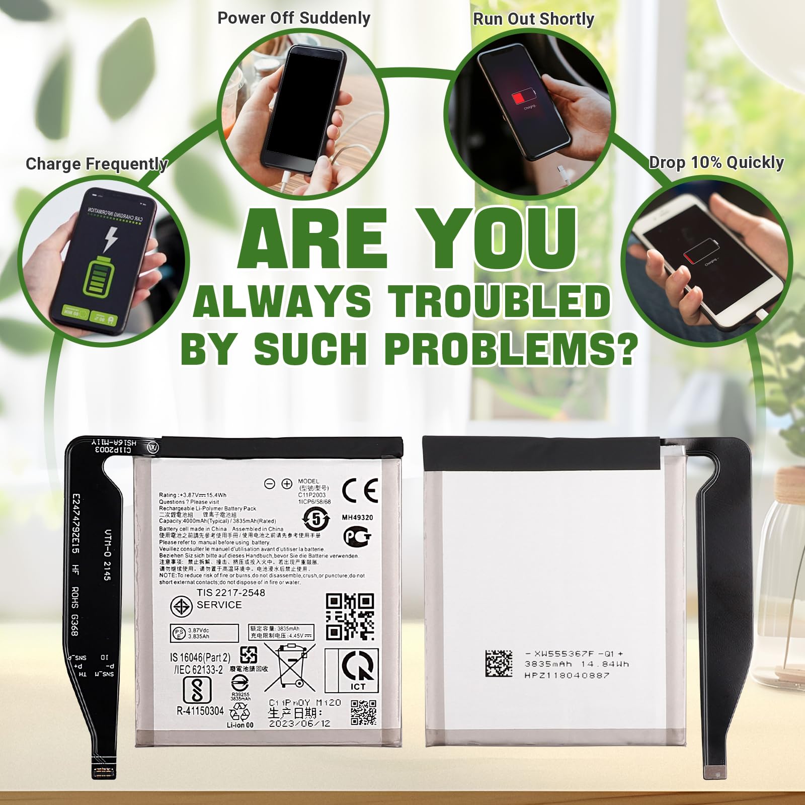 Nowość C11P2003 zamiennik akumulatora kompatybilny z Asus Zenfone 8 ZS590KS 0B200-0395000 bateria zamienna z zaktualizowanym zestawem narzędzi naprawczych