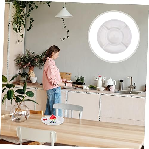 Miniatura 5 de Milisten Plato de frutas secas Plato de fruta de melamina Bandeja de recipiente para servir Bandeja de cerámica de 2 compartimentos de cerámica para