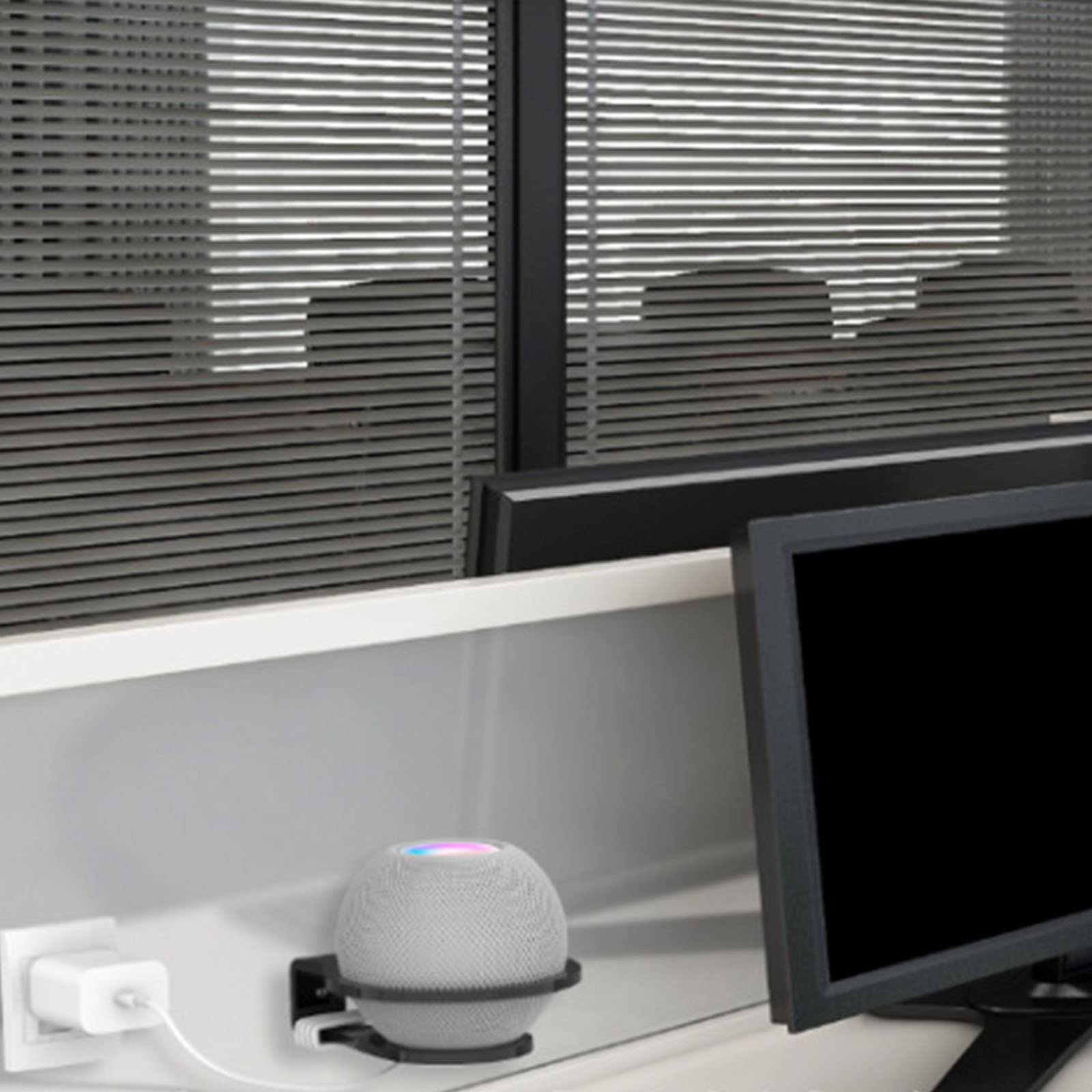 Produktbild von HUAYUWA Homepod Mini Wandhalterung Schwarz - Mit Kabelmanagement