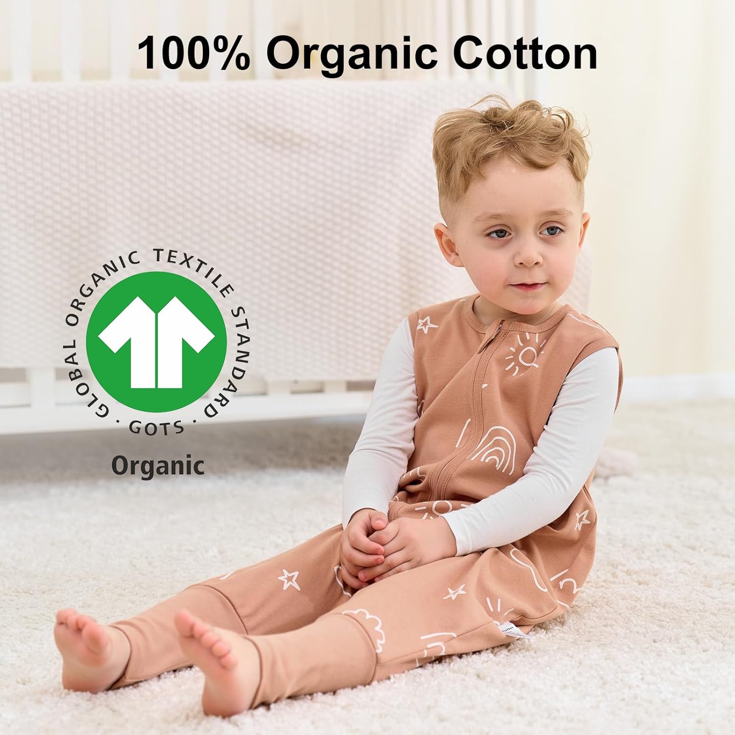 Yoofoss Toddler Sleep Sack With Feet 12-24 Months 100% Organic Cotton Baby Sleep Sack with Legs Toddler Wearable Blanket with 2-Way Zipper - Image 3