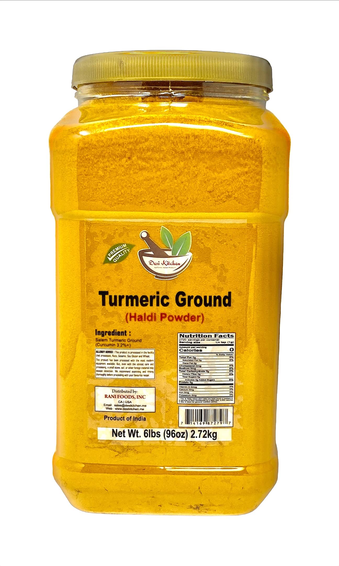 Buy Desi Kitchen Turmeric Ground (Haldi Powder) 6lb (2.72kg) (High
