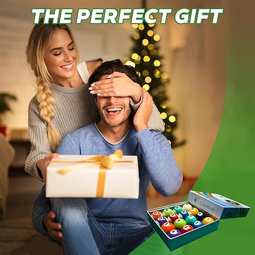 Miniatura 3 de Juego de bolas de billar, bolas de billar de tamaño reglamentario de lujo de 2-14 pulgadas para repuesto (16 bolas de resina)