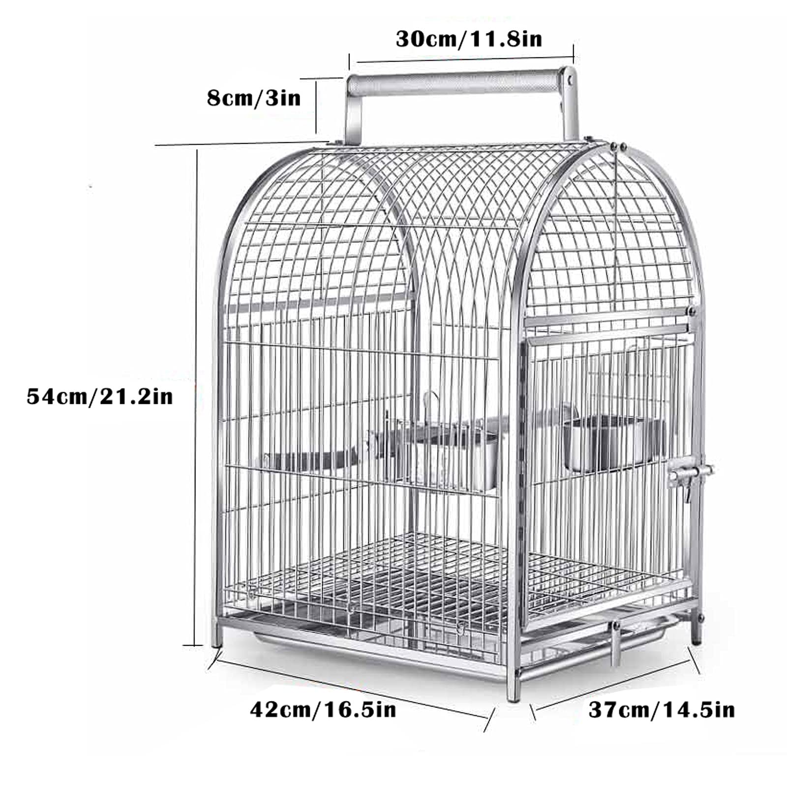 Jaula De Metal Forjado para Periquitos, De Acero Inoxidable, De Acero Inoxidable, para Viajes, Adecuada para Jaulas De Pájaros, como Jaulas para Periquitos, Parques