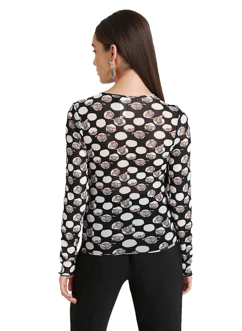 Kazo Dumbo Printed Mesh Top Black 2