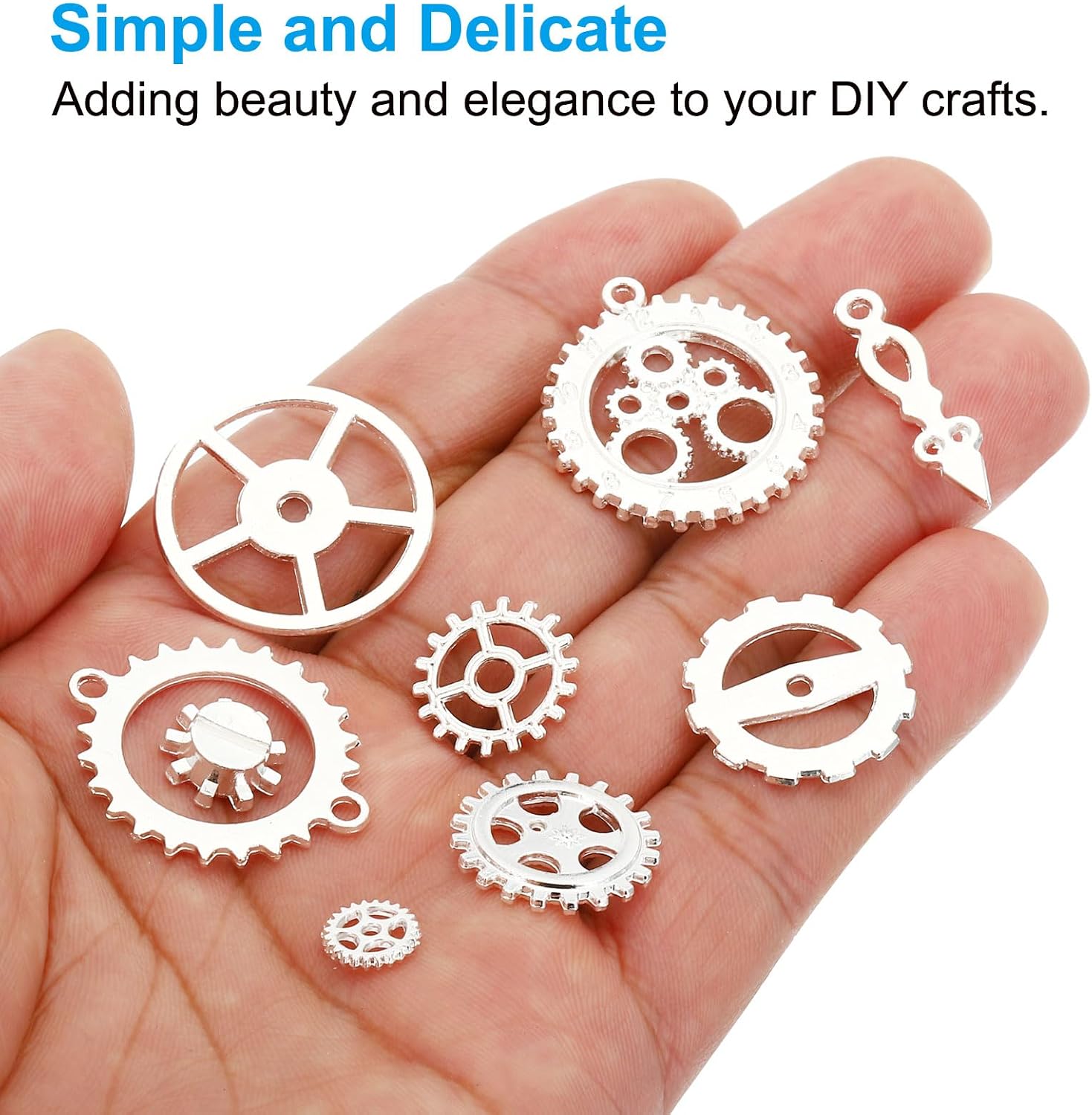 PATIKIL Gears Charm Metal Wheel Gears Charm Pendant for Necklace Earring Bracelet Jewelry Making and DIY Crafts image 4