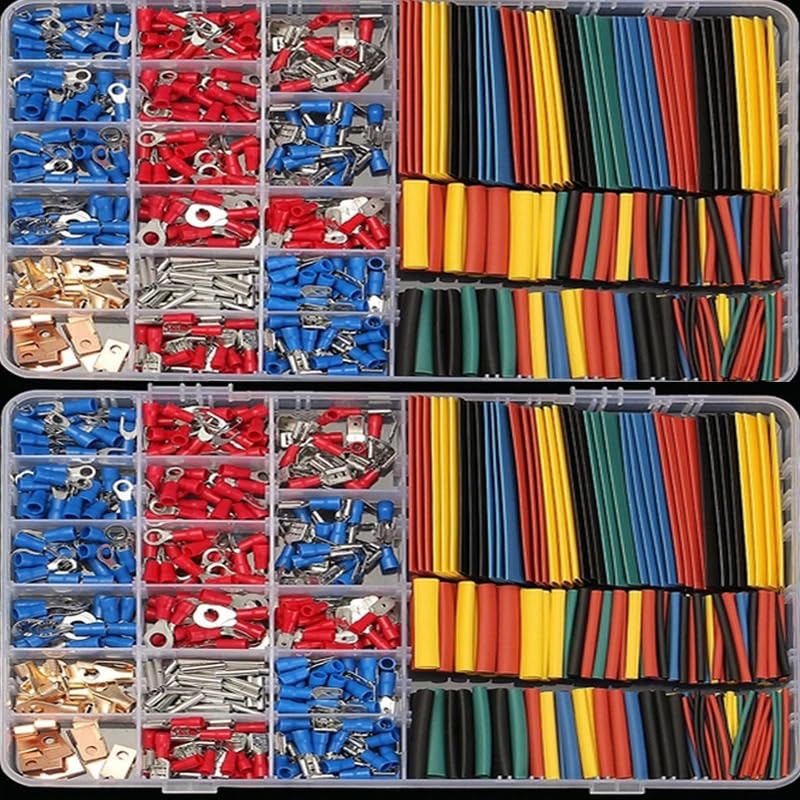 678Pcs Heat Shrink Tube Sleeving Set Car Electrical Wire Terminals Insulated Crimp Connectors Spade Set Kit with Box VUQLDHAYZ