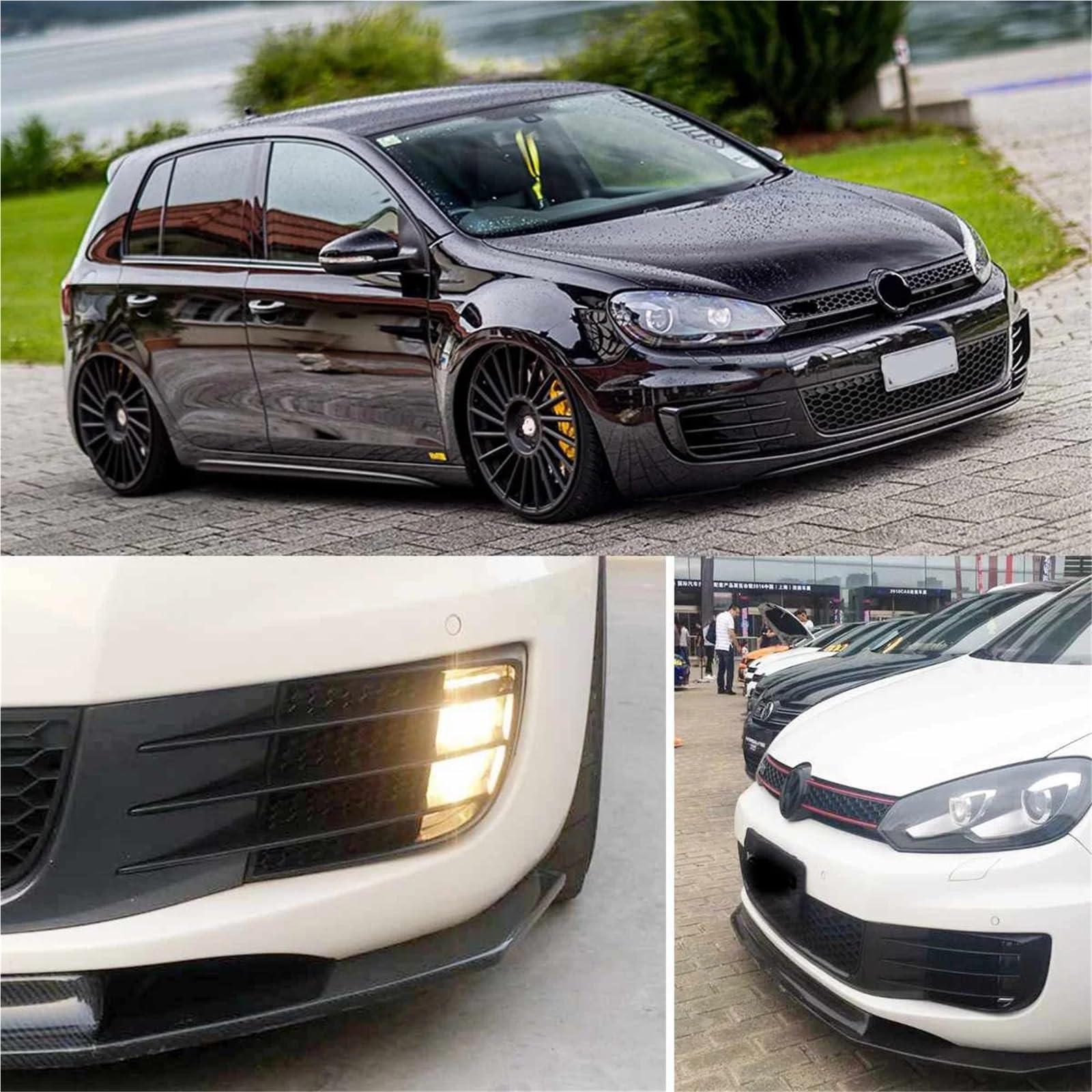 Przedni zderzak samochodu, osłona przeciwmgielna, spoiler, pasuje do VW Golf 6 MK6 VI GTI GTD R R20 2008-2013, światło przeciwmgielne, brwi, oko grill chłodnicy