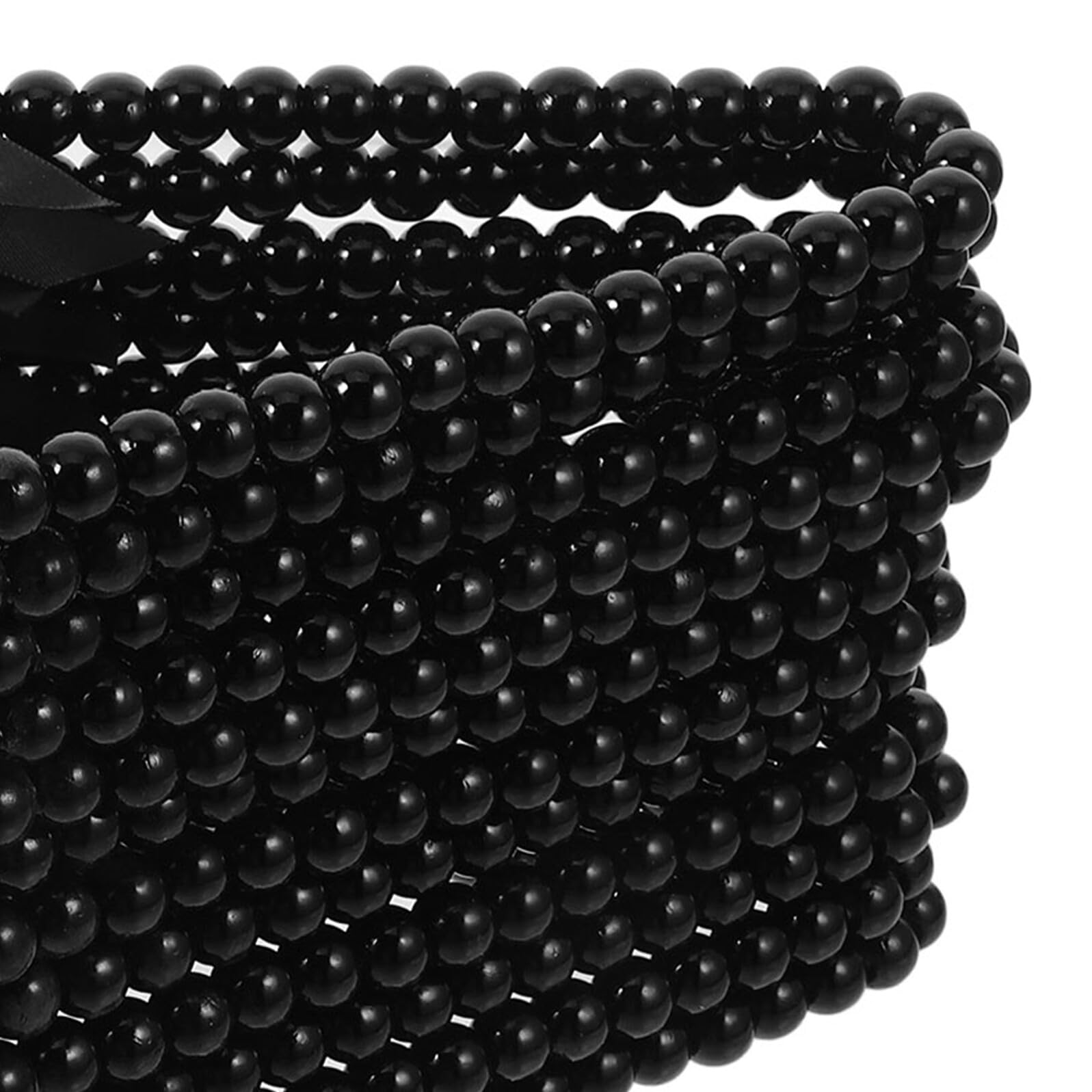 Juego de 12 Perchas de Perlas Negras con Diseño de Lazo para Ropa de Niños y Bebés, Perchas Elegantes de Plástico Ahorradoras de Espacio para Casa de Muñecas