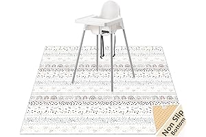 WOMUMON Splat Mat for Under Highchair, Washable Spill Mat