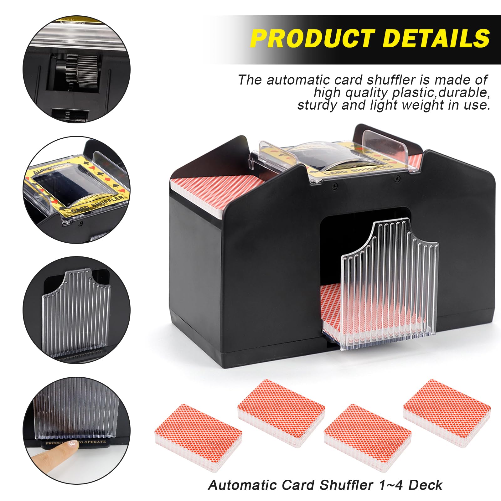 Mischia Carte Automatico Card Shuffler Funzionamento a Batteria Mescolatore Carte da Gioco per Tutti i Tipi di Giochi di Carte, ECC.per Feste in Famiglia