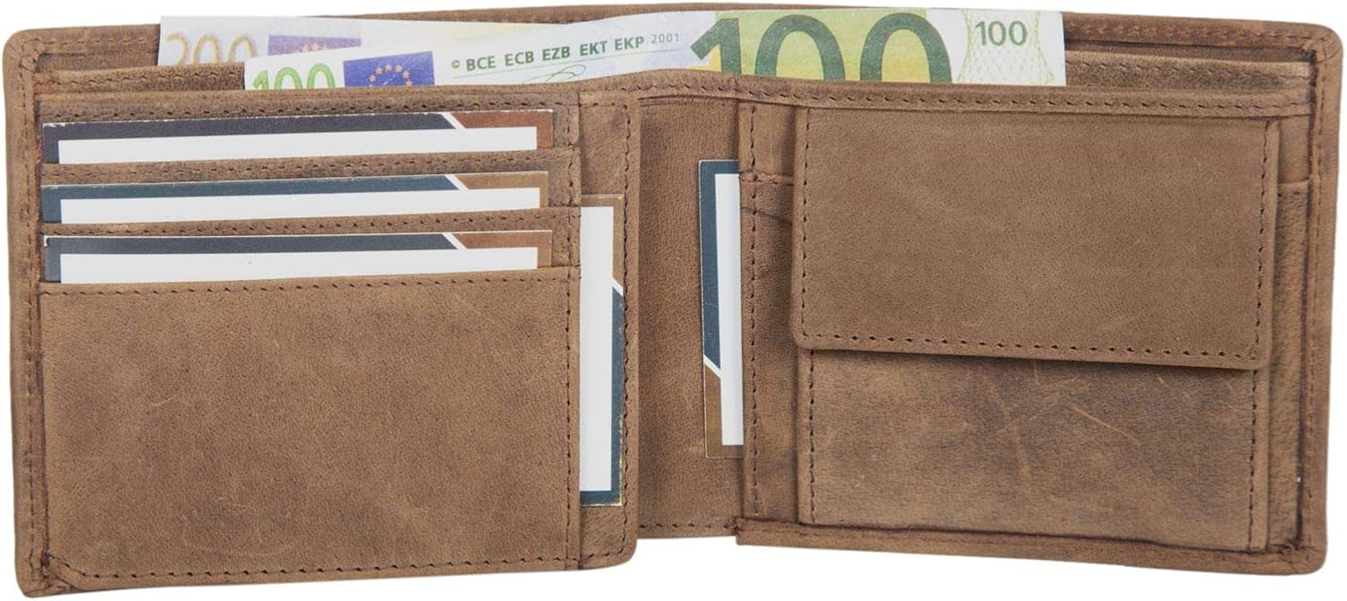STILORD 'Lewis' Classic Leather Wallet for Men RFID Blocker Large Purse with Credit Card Holder and Coin Pocket Vintage Design, Colour:Torino - Brown - Image 5