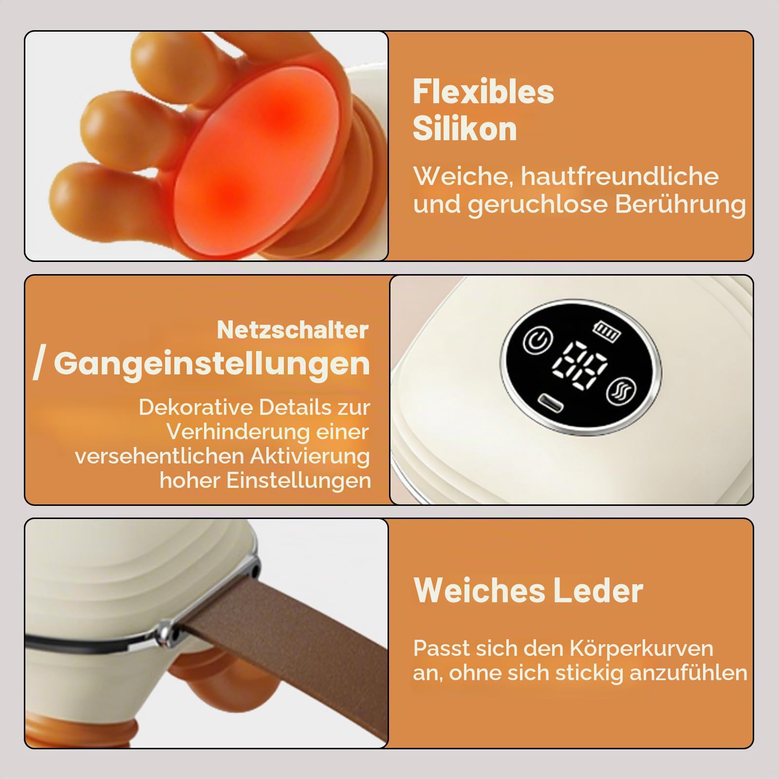 4D Massagegerät, 4D Bionische Hand Nackenmassagegerät, Massagegerät Nacken mit 3 Intensitätsstufen und 2 Heizstufen, USB Elektrische Schultermassagegerät,Lindert Muskelverspannungen und Ermüdung,Weiß
