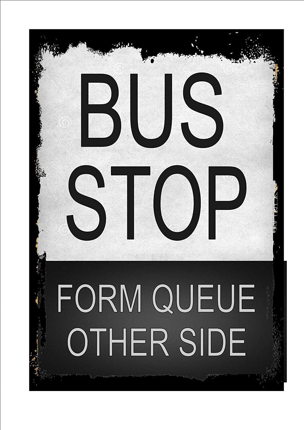 RIFOSA 12"x8" Bus Stop Tin Sign Retro Sign Kitchen Sign Coach Bus Stop Metal Sign
