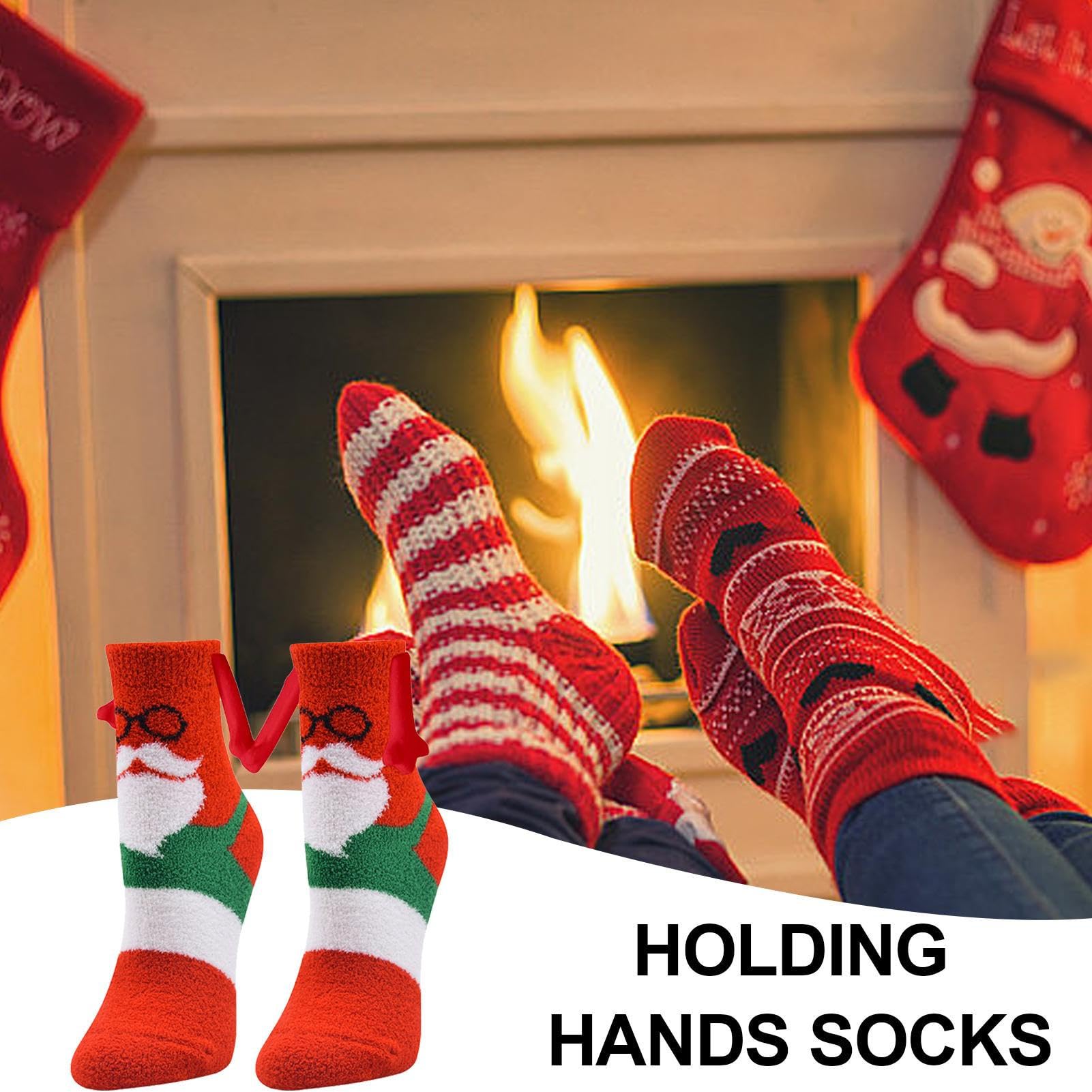 Chaussettes Qui Se Tiennent La Main CATOR 2 PairesChaussettes Aimantu00e9es Funny Holding Hands Socks U00c0 Chaussettes Drole