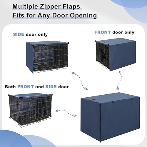 Miniatura 53 de Funda para jaula de perro para jaula grande de alambre de 42 pulgadas, para cachorros con puerta doble, poliéster 600D ligero a prueba de viento