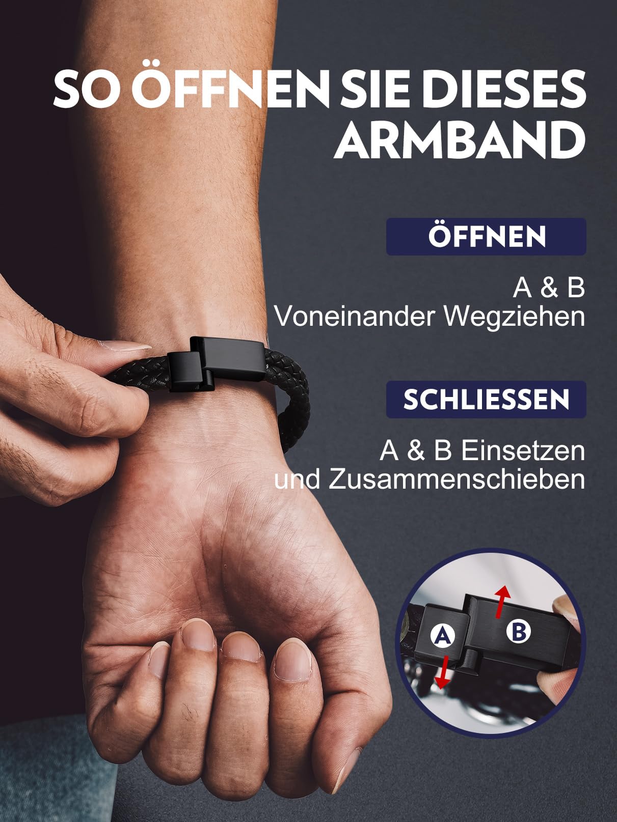 Bandmax Armband Herren Lederarmband Unendlichkeitsknoten Wickelarmband