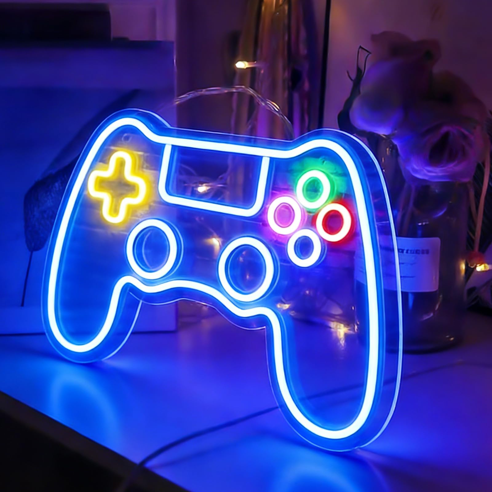 Enseigne Lumineuse, Neon Led Gaming Manette, Décoration Gaming, Gamer Decoration Chambre Murale Lampe, Réglable, Connexion Usb, Pour Décorer Un Mur, Un Cadeau Ou Une Fête