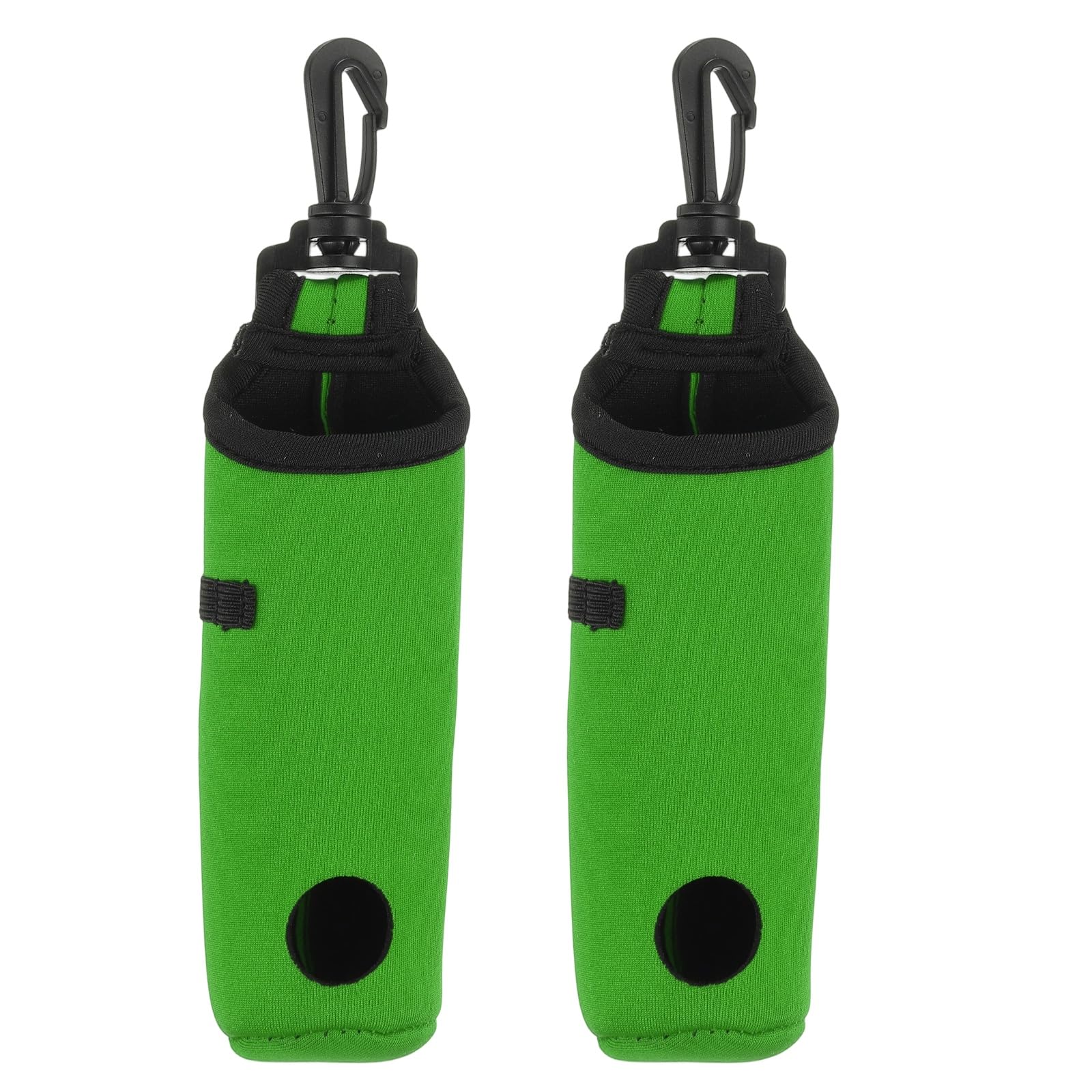 Uxcell 2 Pack Golf Ball Carry Bag, Waist-Mounted Storage Bag Neoprene Golf Tee Holder Pouch with Lightweight Hook for Men and Women, Light Green
