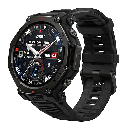 Amazfit T-Rex 3 Pro Outdoor Smart Watch 48mm Sapphire AMOLED Display, Ti Bezel, Dual Band GPS, Offline Maps, 25 Days Battery, Built-in Flashlight, 10 ATM, 180+ Sports Mode for Android & iPhone, Black]