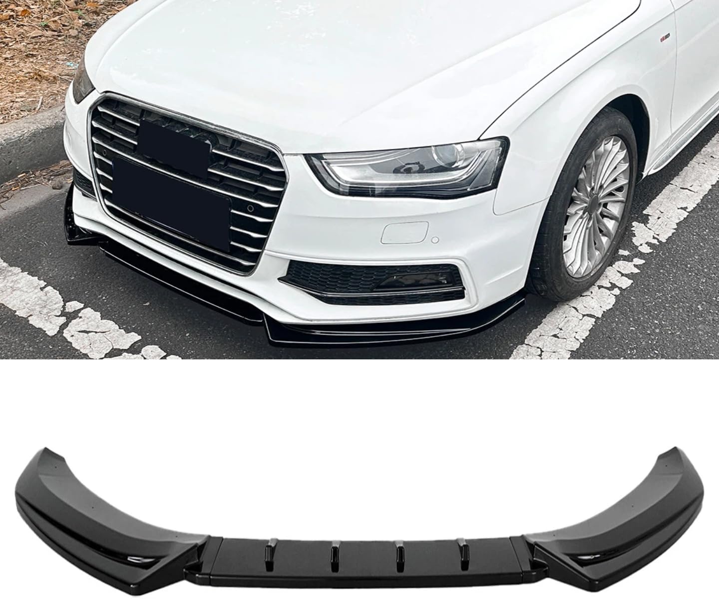 Front Lip 4Pcs Glossy Black for Audi A4 S4 B8.5 Sline 2013-2016