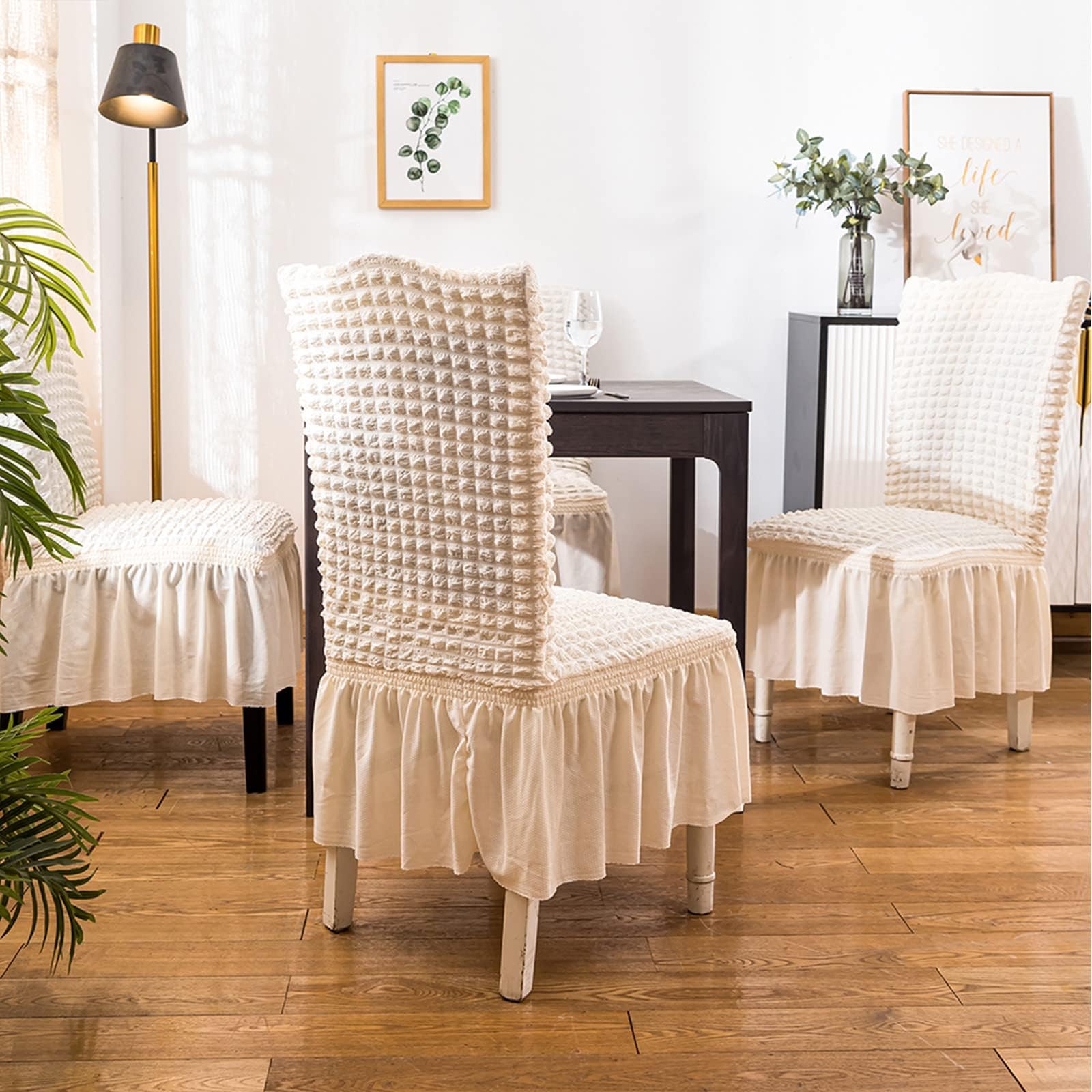 JQinHome Set di 2 coprisedia per sedie da pranzo, altamente