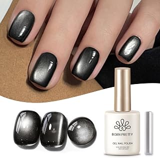 Born Pretty Black Cat Magnetic Eye Gel Nail Polish Jelly Glass Magnetic Gel Polish 15ML Glitter Magnetic Nail Polish Salon DIY at Home