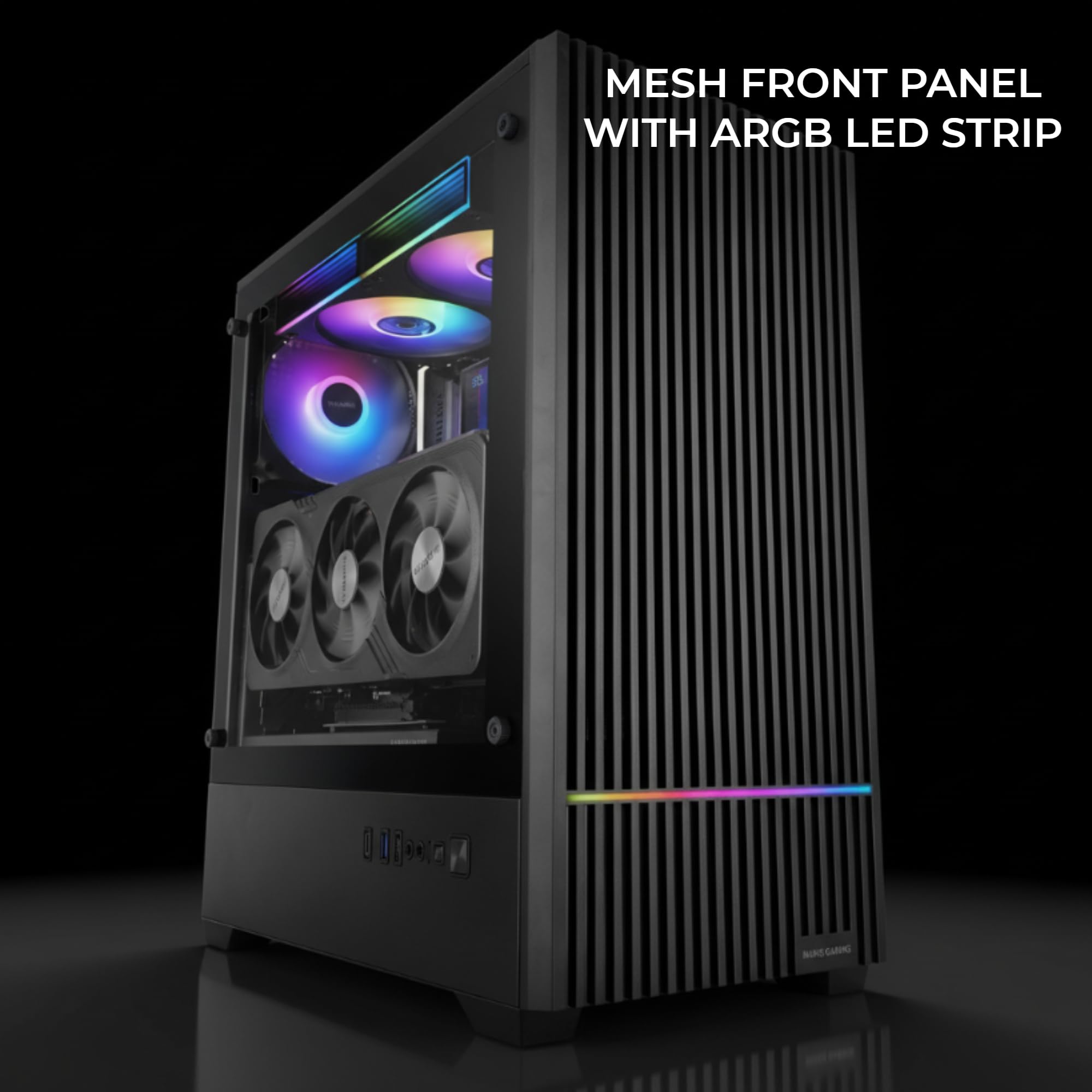 Image secondaire de Boîtier PC Gaming Mars Gaming MC-Quantum ATX avec Éclairage ARGB et Verre Trempé