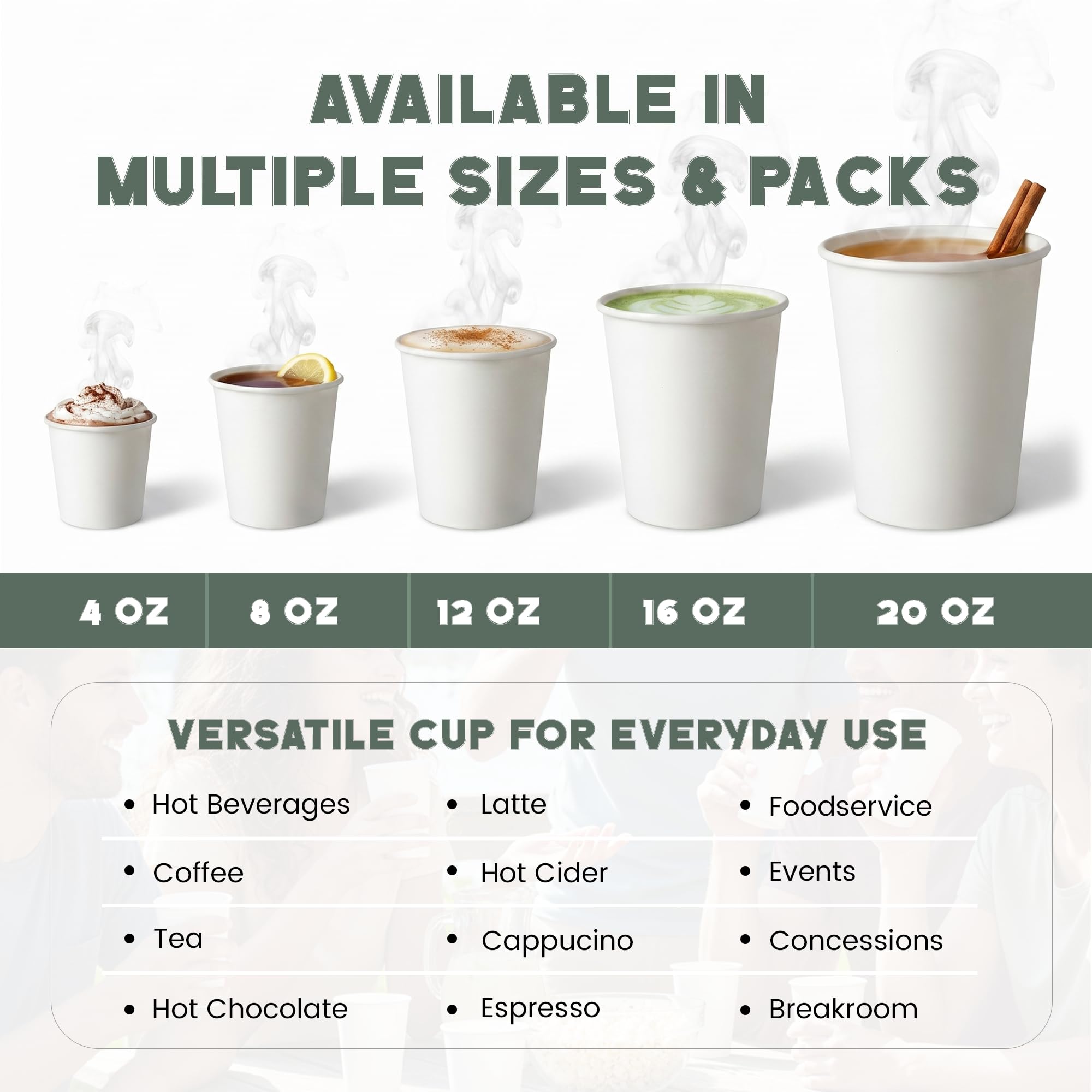 Kubki papierowe 470 ml, 200 szt. na kawę i herbatę, wyprodukowane w USA, luzem, 200 szt. do domu, biura, restauracji i imprez, nadające się do recyklingu, jednorazowe kubki na wynos, 470 ml, do