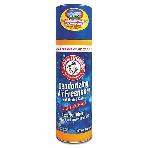 Arm & Hammer 3320094170CT - Ambientador de bicarbonato de sodio, aerosol, ligero fresco, 7 onzas, (caja de 12)
