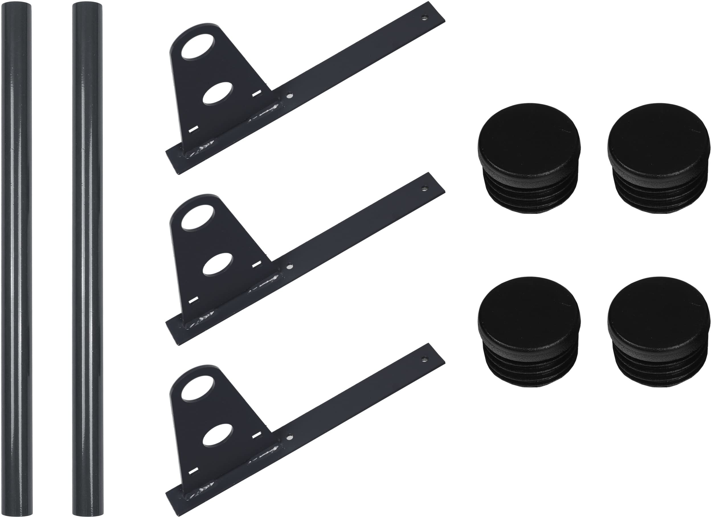 Komplettes SCHNEEFANGROHR Set 1,5 m, für Plattdach, 6 Farben, 1, 2 oder 3 Rohre! (2 Rohre / 3 Halterungen, RAL 7016 Anthrazit)