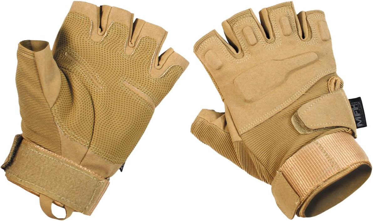 MFH Protect Fingerless Gloves Coyote Tan