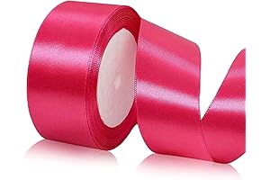 Hot Pink Satin Ribbon 1 1/2 Inches x 25 Yards, Fabric Silk...