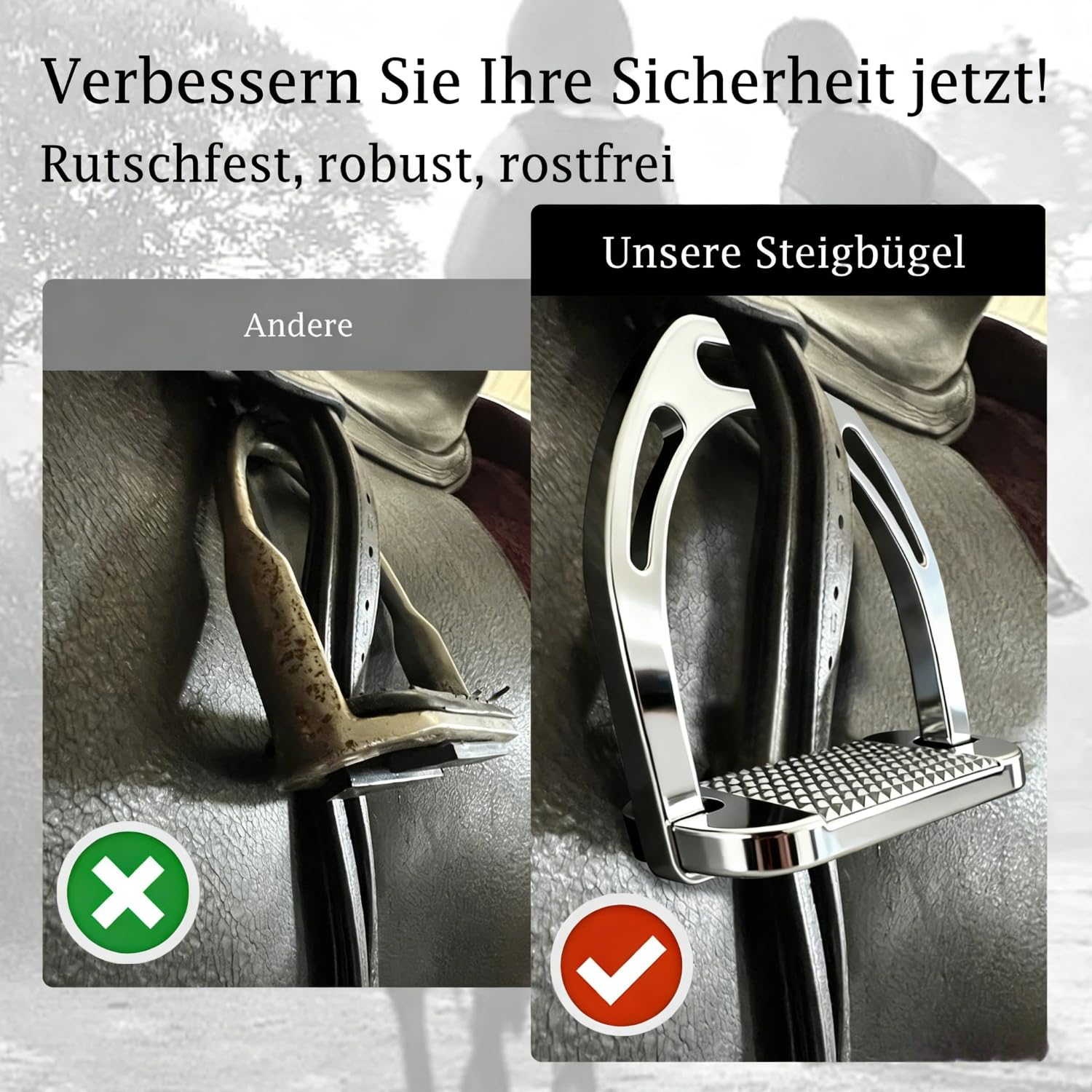 THREE ARCHERS Estribos de alta calidad para adultos en equitación – Estribos ligeros de seguridad para saltar y doma – Apto para sillines ingleses
