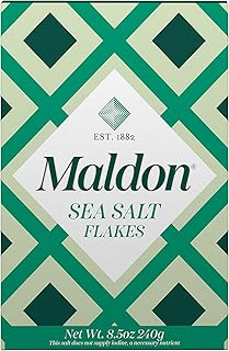 Maldon Salt, Sea Salt Flakes, 8.5 oz (240 g), Kosher, Natural, Handcrafted, Gourmet, Pyramid Crystals (Packaging May vary)
