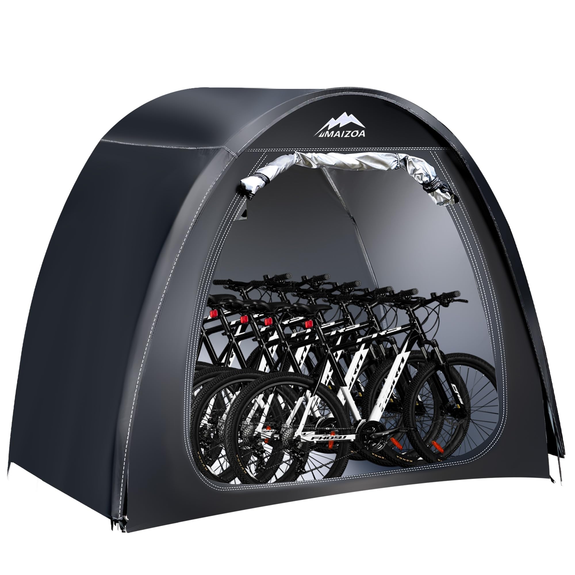 MAIZOA outdoor bike storage tent, with removable waterproof sun protection cover made of 210D Oxford cloth PU 4000mm waterproof fabric for bicycles, motorbikes, gardening tools and other items