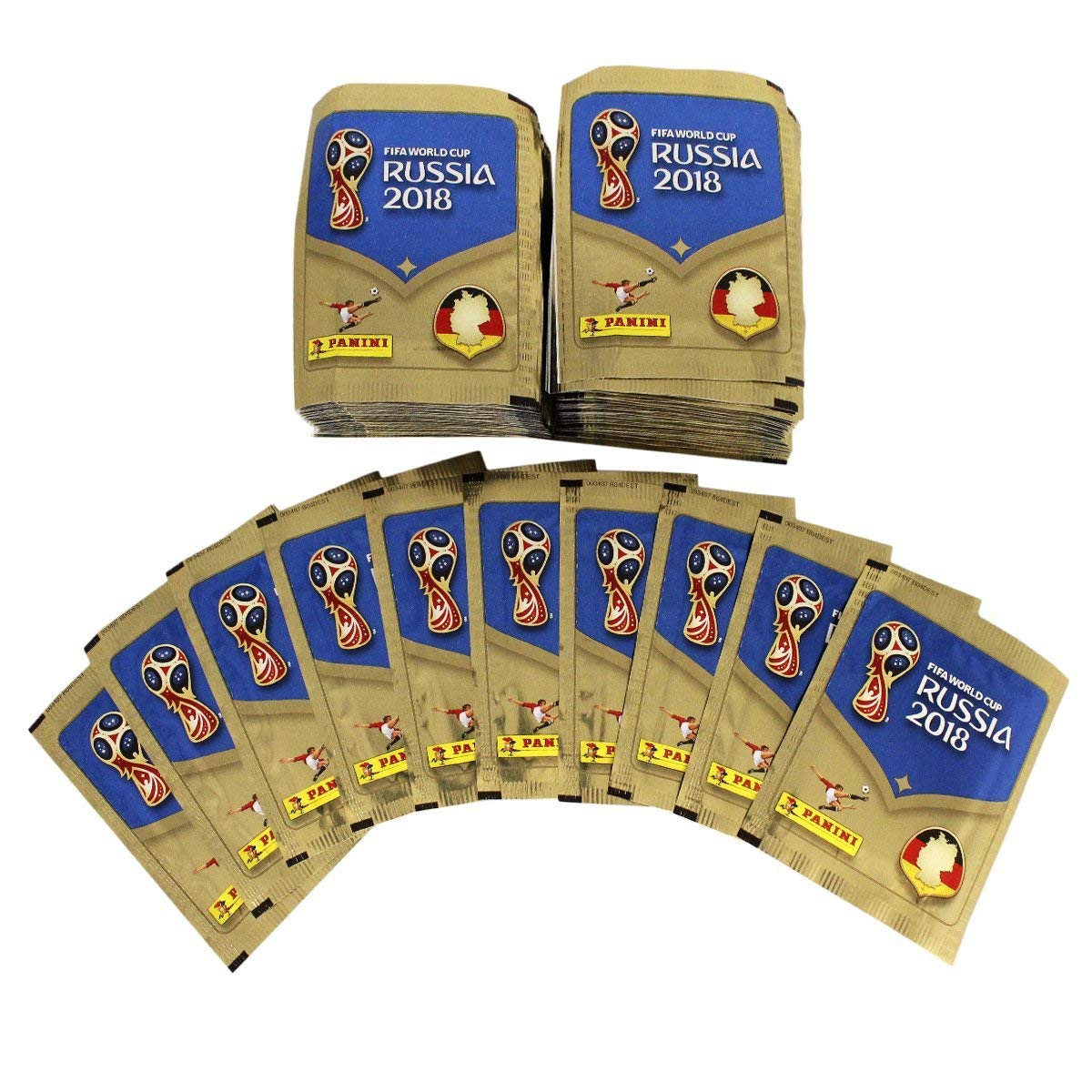 Panini FIFA Mundial 2018 Ruso – 50 Paquet Sticker con 5 – 250 Sticker Integrado – Version alemán para 682 Piezas álbum
