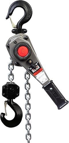 JET JLH-150-20PSH, polipasto de palanca de 1-12 toneladas, elevación de 20 pies con protección contra sobrecarga y ganchos para astillero (376803)