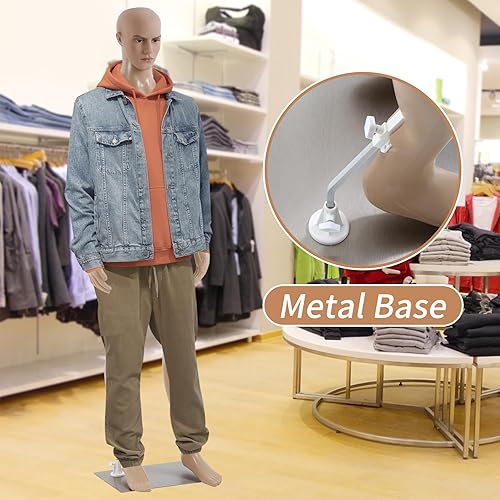 Miniatura 46 de BLKMTY Maniquí femenino de 69 pulgadas con forma de vestido de cuerpo completo, modelo de ropa, maniquí ajustable, maniquí desmontable realista