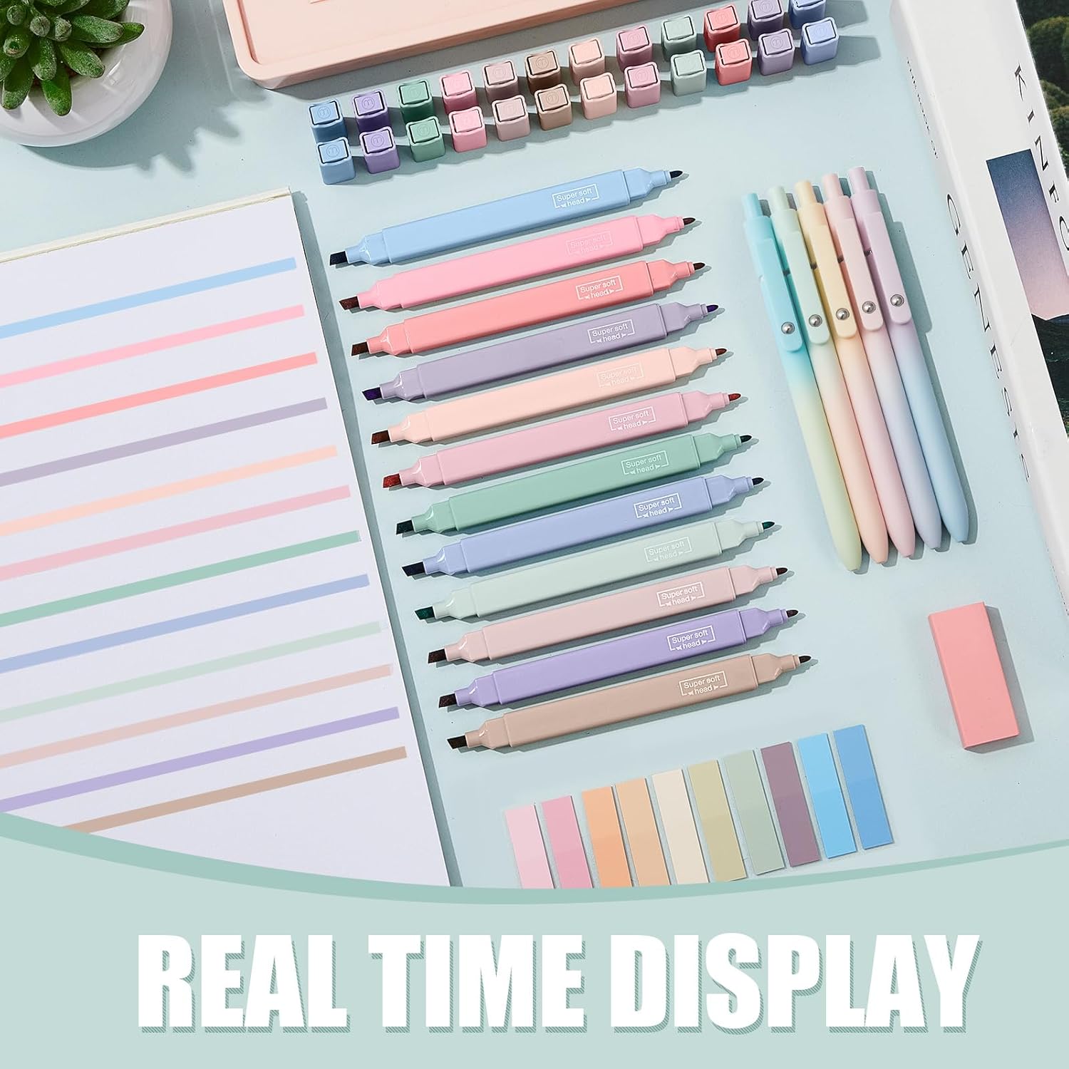 Jutom 38 Pcs Bible Journaling Study Kit for Women, Book Annotation Supplies with Highlighters Pens, Tabs, Sticky Notes, Markers for Christian Office Bible Study Supplies(Delicate Color,Square)