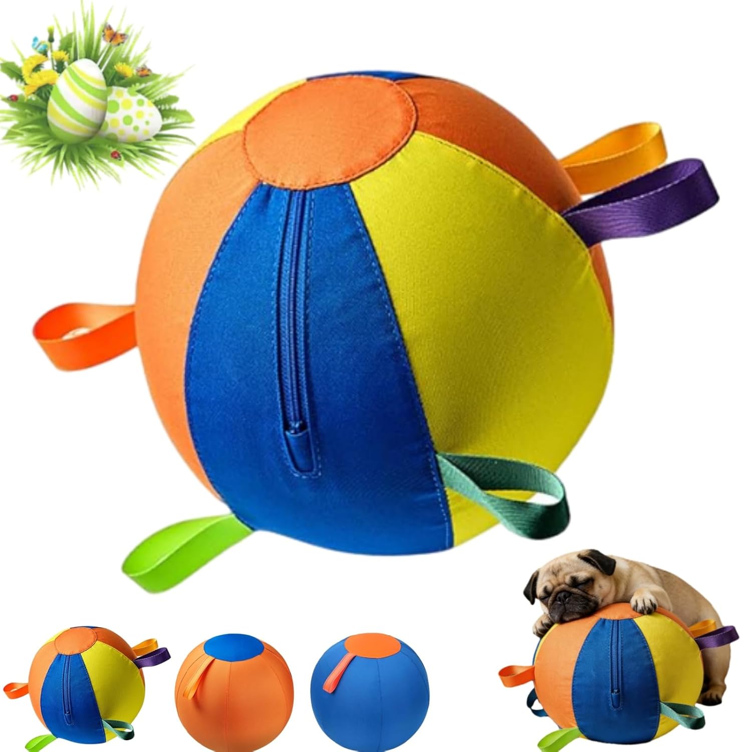 Herding Ball for Dogs, Calming Jumbo Ball for Dogs, Ear-Resistant Inflatable Dog Toy with Handle Cover & Pump, 10/18/22" Herding Balls for Dog & Horses, for Play Exercise Dog (A, 10in)