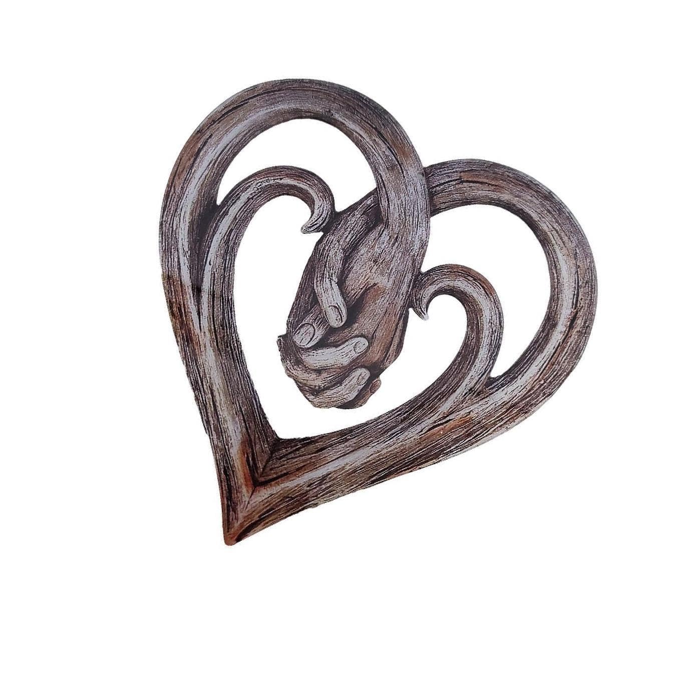 Zambuph Unique Handcrafted Heart Wall Plaque Elegant Love Sculpture Decoration, Heart 1