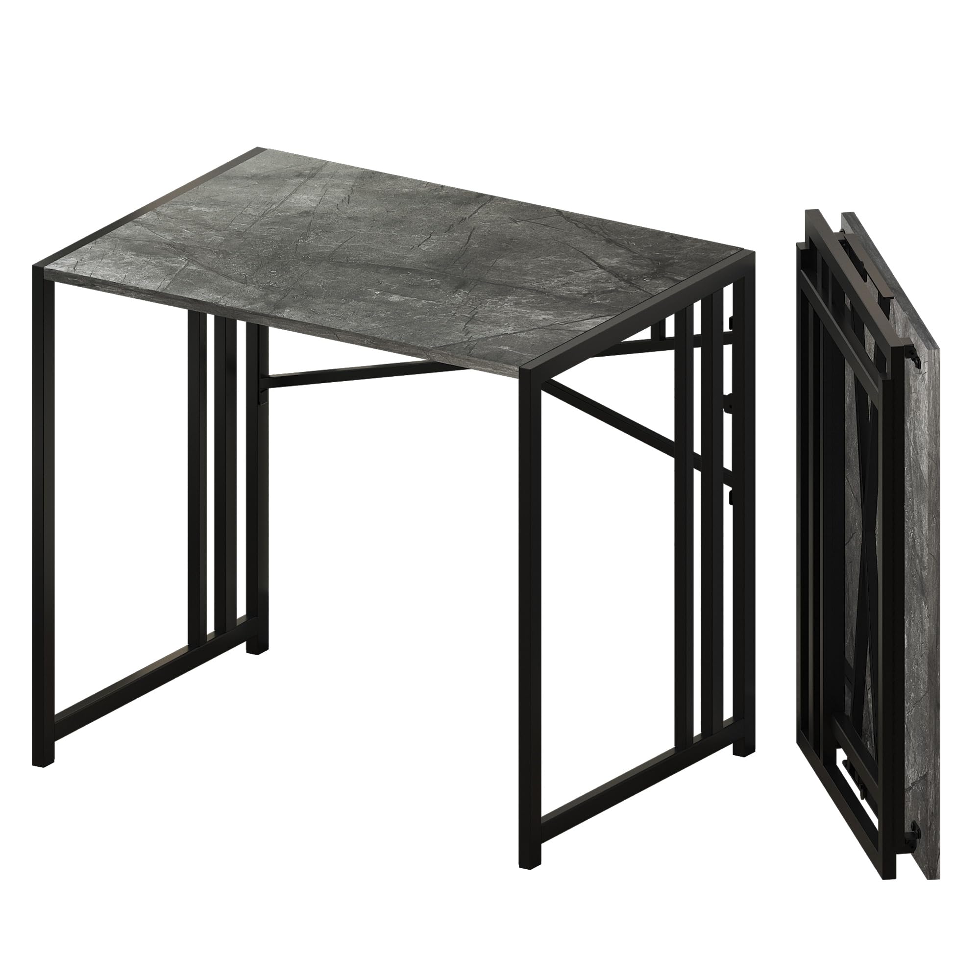 Lutown-Teen Folding Computer Desk 83 cm No Assembly Required, Grey โ image 1