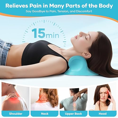 Miniatura 3 de Almohada masajeadora de cuello portátil, masajeador Shiatsu 3 en 1 con control remoto, modos de calor/vibración/tejido profundo para