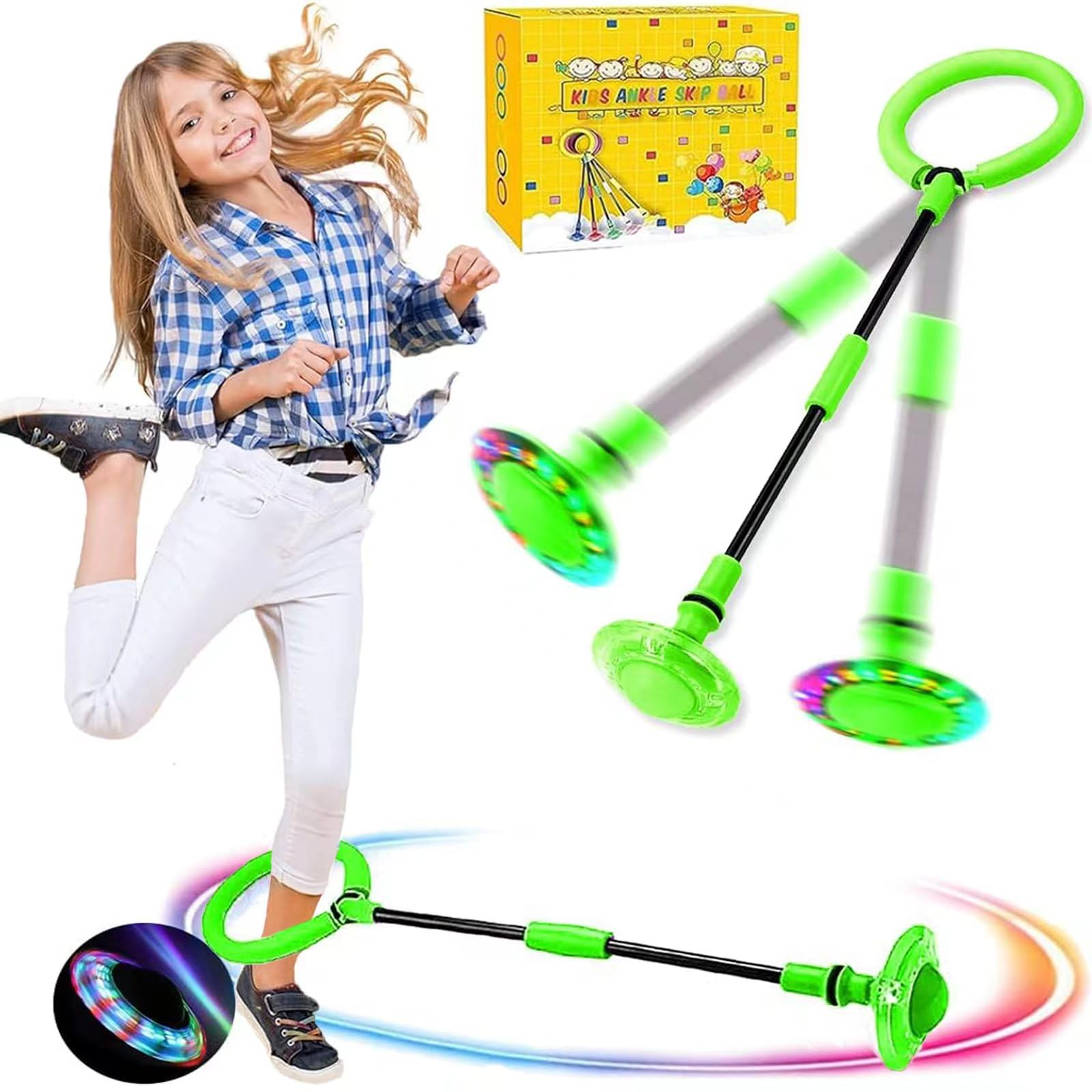 Q-WOOFF Anillo de Salto Intermitente para Niños y Niñas, Pelota de Salto Deportivo para Ejercicio, Competición y Juegos al Aire Libre - Regalos — view 9