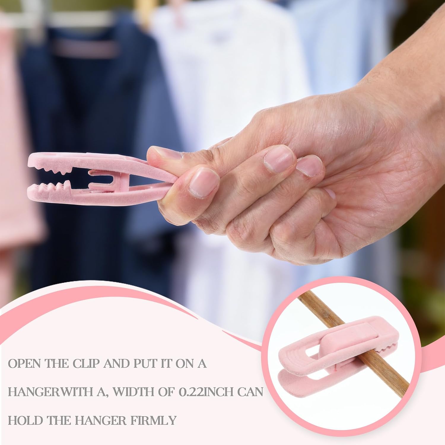 Pink Velvet Hangers Clips, 80 Pack Strong Finger Clips | Velvet Pants Hanger Velvets Clip Skirt Hanger Clip for Thin Velvets Clothes Suit Hangers